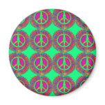 Trippy Tie-Dye Psychedelic Peace Sign magnets