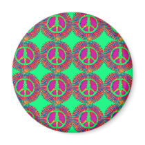 Trippy Tie-Dye Psychedelic Peace Sign Magnets