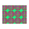 Trippy Tie-Dye Psychedelic Peace Sign postcards