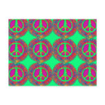 Trippy Tie-Dye Psychedelic Peace Sign postcards