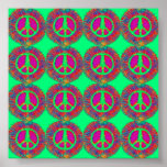 Trippy Tie-Dye Psychedelic Peace Sign posters