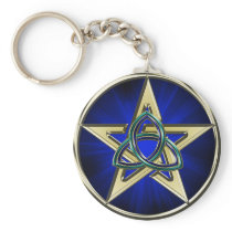 Triquetra Pentagram Keychain