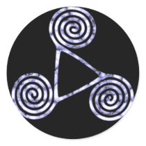 Triskele blau weiss runder aufkleber