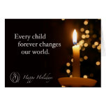 Trisomy 18 Foundation Happy Holidays Candle Quote Greeting Cards
