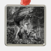Tritons grooming two horses of the sun christmas ornament
