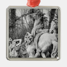 Tritons grooming two horses of the sun christmas tree ornaments