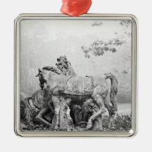 Tritons grooming two horses of the sun christmas tree ornaments