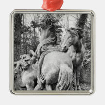 Tritons grooming two horses of the sun ornaments