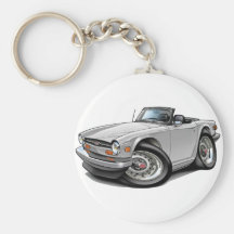 Triumph TR6 White Car Keychain