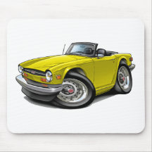 Triumph TR6 Yellow Car Mousepads