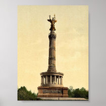 Triumphal Column, Berlin, Germany rare Photochrom Poster