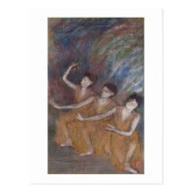 Trois Danseuses (pastel on paper) Post Card