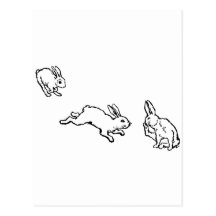 TROIS LAPINS POSTCARD
