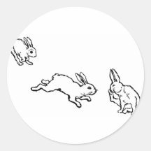 TROIS LAPINS ROUND STICKER