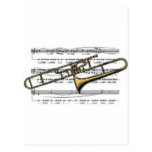 Trombone Musical 14 B Postcards