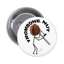 Trombone Nut Pinback Buttons