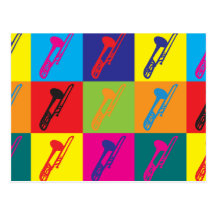 Trombone Pop Art Post Cards