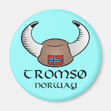 Tromso Norway Viking Hat Fridge Magnet