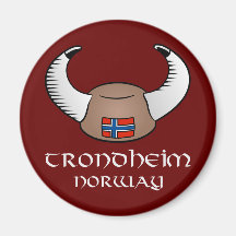 Trondheim Norway Viking Hat Fridge Magnet