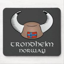 Trondheim Norway Viking Hat Mouse Pad