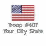 Troop Shirts with embroidered American Flag embroidered shirts