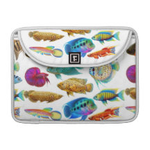 Tropical Aquarium Fish Rickshaw Flap Sleeve MacBook Pro Sleeves