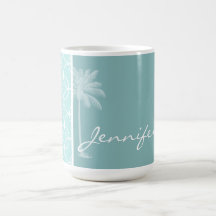 Tropical Baby Blue Circles Mugs