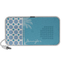 Tropical Baby Blue Polka Dots Mini Speakers