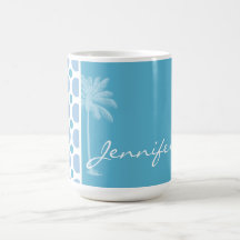 Tropical Baby Blue Polka Dots Mug