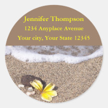 Tropical Beach address labels Stickers
