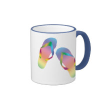 Tropical Beach Flip Flops 1 Coffee Mugs