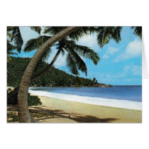 Tropical beach painting greeting cards