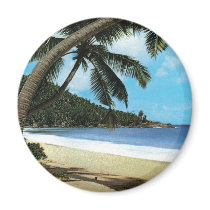 Tropical beach painting refrigerator magnet