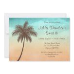 Tropical Beach Palm Tree Sweet 16 Invitations