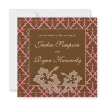 Tropical Beach Wedding Hibiscus Flower Pink Brown