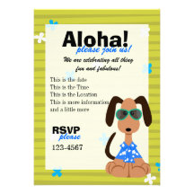 Tropical Beagle Personalized Invitation