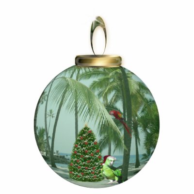 Tropical Bird Christmas Ornament Acrylic Cut Out by FCM_Christmas
