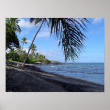 Tropical Black Beach of Hawaii Print