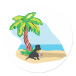 tropical black lab sticker