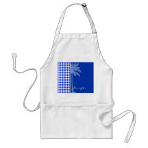 Tropical Blue Gingham Apron