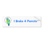 Tropical Blue & Green Parrot in Silver Ring bumper stickers