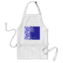 Tropical Blue Hibiscus; Palm Aprons