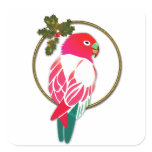 Tropical Christmas Parrot stickers