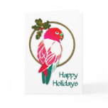 Tropical Christmas Parrot with Holly cards