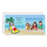 Tropical Christmas Santa Family Photo Card. photo cards