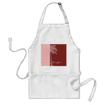 Tropical Coral Chevron Aprons