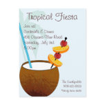 Tropical Fiesta, cocktail party invitation postcards