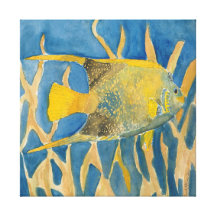 tropical fish square canvas art print gallery wrap canvas