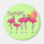Tropical Flamingo Art Gifts Magnets