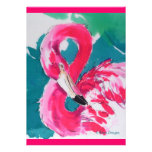 Tropical Flamingo Hot Pink Invite Card